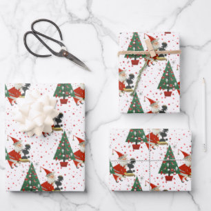  middeleeuwse kerstman met portaal  inpakpapier vel