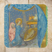 middeleeuwse kerststal vierkante sticker