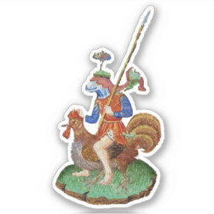Middeleeuwse kip-ruiter Vinyl Sticker