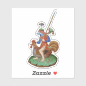 Middeleeuwse kip-ruiter Vinyl Sticker (Vel)