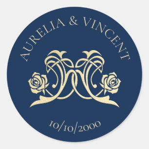 middeleeuwse koninklijke Rozen bruiloft Ronde Sticker