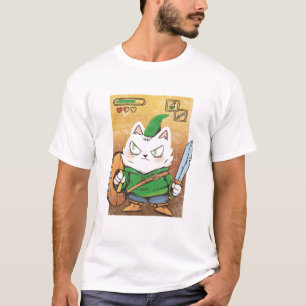 Middeleeuwse krijger kat ridder grappige kat T-shi T-shirt