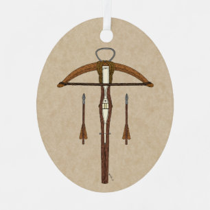 Middeleeuwse kruisboog met bouten metalen ornament