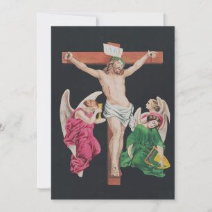 Middeleeuwse Kruisiging van Jezus Christus Bedankkaart