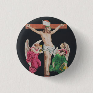 Middeleeuwse Kruisiging van Jezus Christus Ronde Button 3,2 Cm