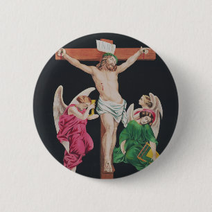 Middeleeuwse Kruisiging van Jezus Christus Ronde Button 5,7 Cm