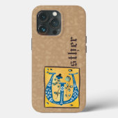 Middeleeuwse lichte lichte letter E Monogram Case-Mate iPhone Case (Achterkant)