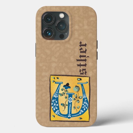 Middeleeuwse lichte lichte letter E Monogram Case-Mate iPhone Case (Achterkant)