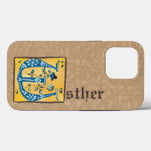 Middeleeuwse lichte lichte letter E Monogram Case-Mate iPhone Case (Achterkant (horizontaal))
