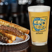 Middeleeuwse lichte lichte letter E Monogram Glas