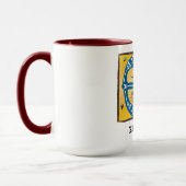Middeleeuwse lichte lichte letter E Monogram Mok (Links)