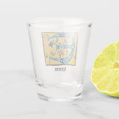 Middeleeuwse lichte lichte letter E Monogram Shot Glas (Achterkant)