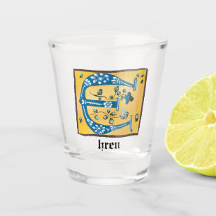 Middeleeuwse lichte lichte letter E Monogram Shot Glas