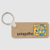 Middeleeuwse lichte lichte letter E Monogram Sleutelhanger (Achterkant)