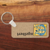 Middeleeuwse lichte lichte letter E Monogram Sleutelhanger (Achterkant)