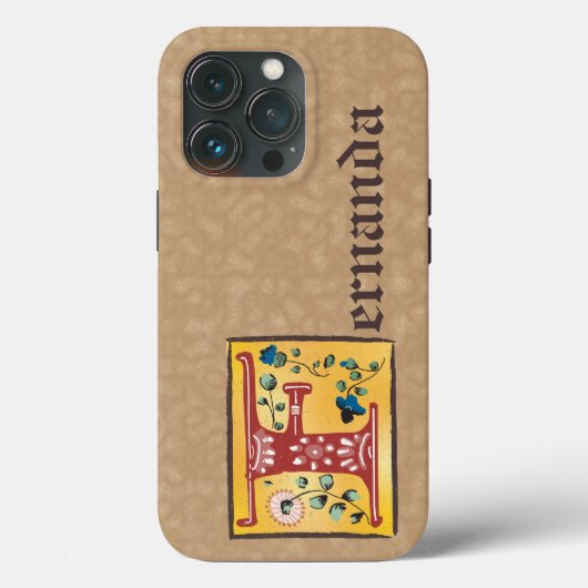 Middeleeuwse lichte lichte letter F Monogram Case-Mate iPhone Case (Achterkant)