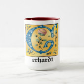 Middeleeuwse lichte lichte letter G Mok monogram (Midden)