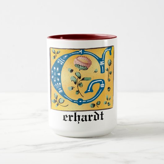 Middeleeuwse lichte lichte letter G Mok monogram (Midden)