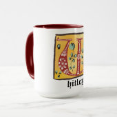 Middeleeuwse lichte lichte letter W-Mok Mok (Voorkant links)