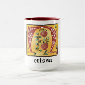 Middeleeuwse lichte lichte Mok met N-monogram (Midden)