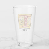 Middeleeuwse lichte, verlichte brief T Monogram Glas (Achterkant)