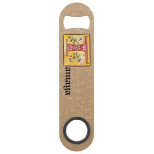 Middeleeuwse lichte, verlichte brief T Monogram Speed Flessenopener