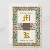 Middeleeuwse Manuscript bruiloft uitnodiging Kaart (Achterkant)
