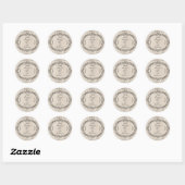 Middeleeuwse Manuscript Elegant bruiloft Ronde Sticker (Vel)