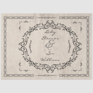 Middeleeuwse Manuscript Elegant bruiloft Tissuepapier