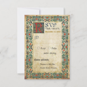 Middeleeuwse Manuscript RSVP-kaart RSVP Kaartje