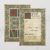 Middeleeuwse Manuscript RSVP-kaart RSVP Kaartje (Voorkant / Achterkant)