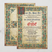 Middeleeuwse Manuscript Verjaardag Kaart (Voorkant / Achterkant)