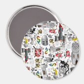 Middeleeuwse mash-up magneet (Voorkant / Achterkant)