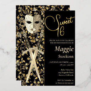 Middeleeuwse Masquerade Sweet 16 Uitnodiging