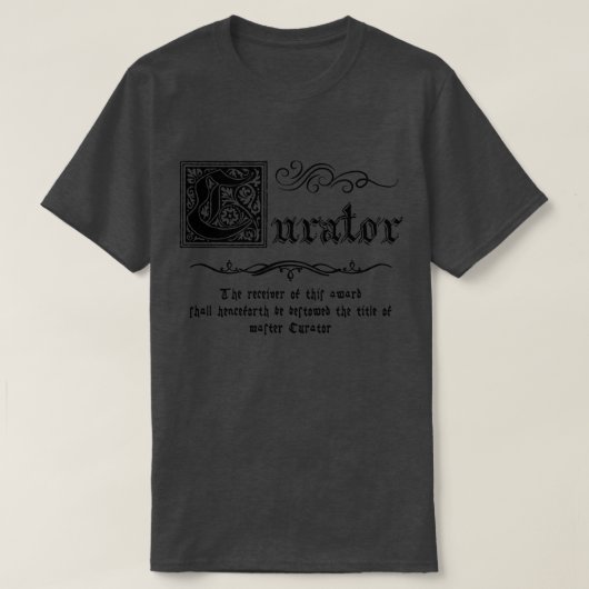 Middeleeuwse Master Curator T-shirt (Design voorkant)