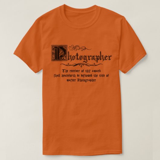 Middeleeuwse Meester Fotograaf T-shirt (Design voorkant)