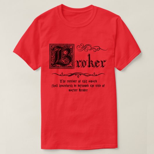 Middeleeuwse Meester Makelaar T-shirt (Design voorkant)