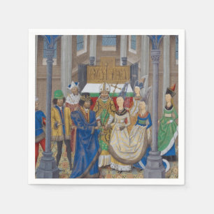 Middeleeuwse Mixed Race Wedding Painting Servetten