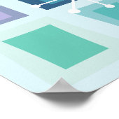 Middeleeuwse moderne 70e verjaardag Aquamarine Poster (Hoek)