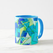 Middeleeuwse Moderne Abstracte, Aqua & Cerulean Bl Mok (Voorkant rechts)