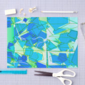 Middeleeuwse Moderne Abstracte, Aqua & Cerulean Bl Tissuepapier (Craft)