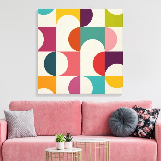 Middeleeuwse moderne Abstracte geometrische afdruk Canvas Afdruk (Insitu (Woonkamer))