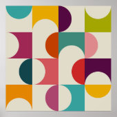 Middeleeuwse moderne Abstracte geometrische afdruk Poster (Voorkant)