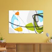 Middeleeuwse moderne Abstracte kalkgroene Oranje b Canvas Afdruk (Insitu (Woonkamer))