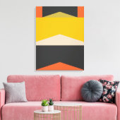 Middeleeuwse moderne Abstracte kunstvormen Canvas Afdruk (Insitu (Woonkamer))