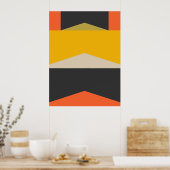 Middeleeuwse moderne Abstracte kunstvormen Poster (Keuken)