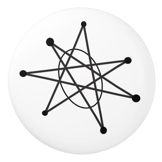 Middeleeuwse moderne Abstracte MCM MOD Star Art Keramische Knop (Voorkant)