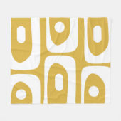 Middeleeuwse, moderne, Abstracte mosterd en wit Fleece Deken (Voorkant (Horizontaal))