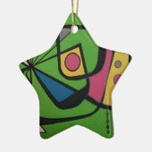 'Middeleeuwse moderne Abstracte num 4' op een Keramisch Ornament (Links)