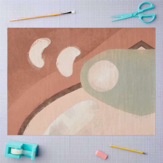 Middeleeuwse moderne Abstracte organische kunstont Tissuepapier (Craft)